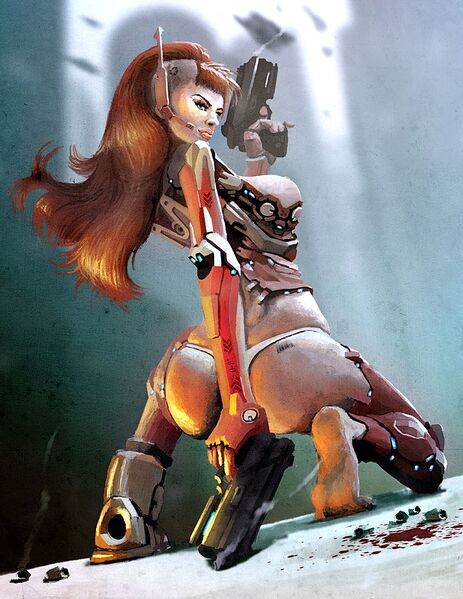 File:850x1100 7289 Pin Up cyborg color 2d sci fi girl woman cyborg sexy cyberpunk picture image digital art.jpg